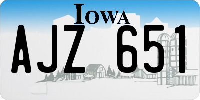 IA license plate AJZ651