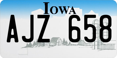 IA license plate AJZ658