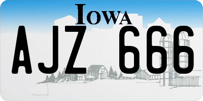 IA license plate AJZ666