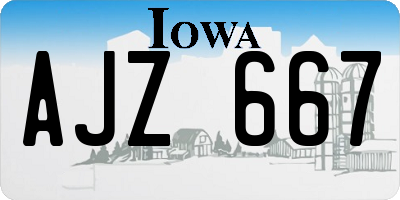 IA license plate AJZ667
