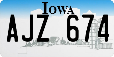 IA license plate AJZ674