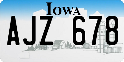 IA license plate AJZ678
