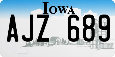 IA license plate AJZ689