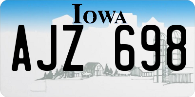 IA license plate AJZ698