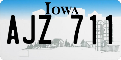 IA license plate AJZ711