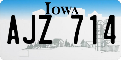 IA license plate AJZ714
