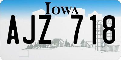 IA license plate AJZ718