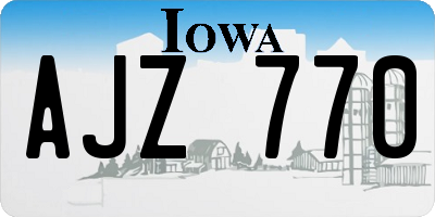 IA license plate AJZ770