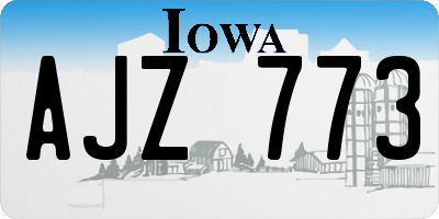 IA license plate AJZ773