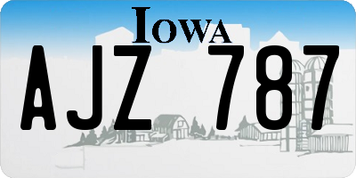 IA license plate AJZ787