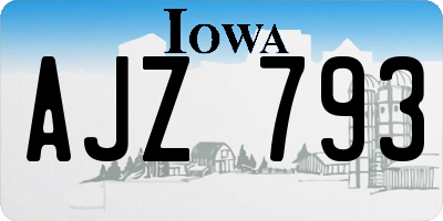 IA license plate AJZ793