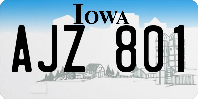 IA license plate AJZ801