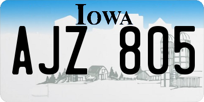 IA license plate AJZ805