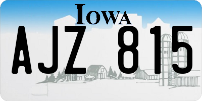 IA license plate AJZ815