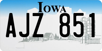 IA license plate AJZ851