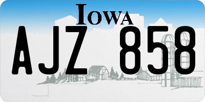 IA license plate AJZ858