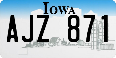 IA license plate AJZ871