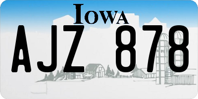 IA license plate AJZ878