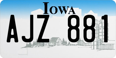 IA license plate AJZ881