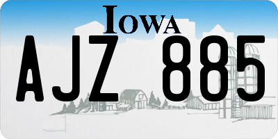 IA license plate AJZ885