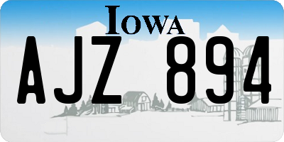 IA license plate AJZ894