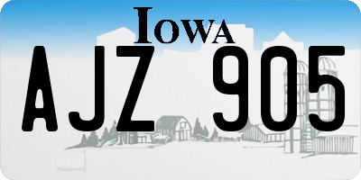 IA license plate AJZ905