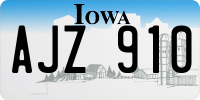 IA license plate AJZ910