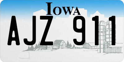 IA license plate AJZ911