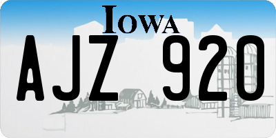 IA license plate AJZ920