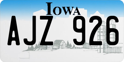 IA license plate AJZ926
