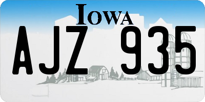 IA license plate AJZ935