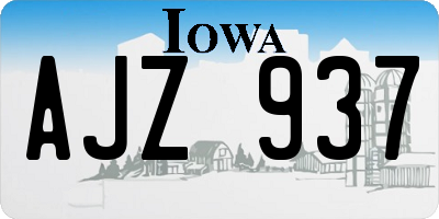 IA license plate AJZ937