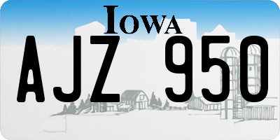 IA license plate AJZ950