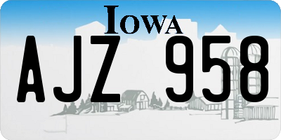 IA license plate AJZ958