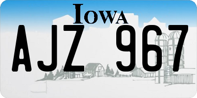 IA license plate AJZ967