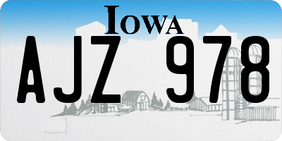 IA license plate AJZ978