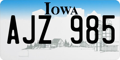 IA license plate AJZ985