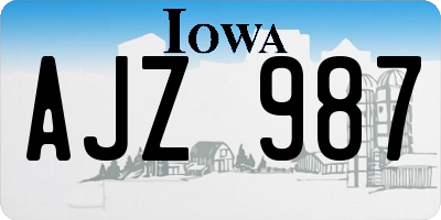 IA license plate AJZ987