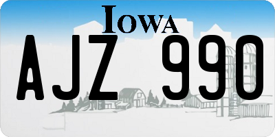 IA license plate AJZ990