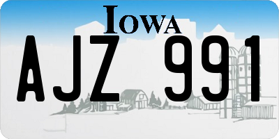 IA license plate AJZ991