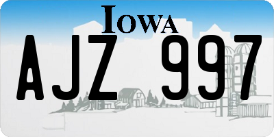 IA license plate AJZ997