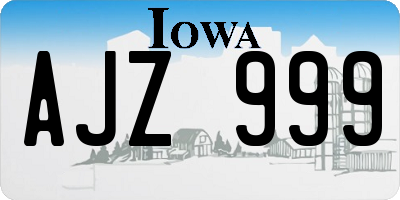 IA license plate AJZ999