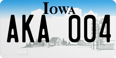 IA license plate AKA004