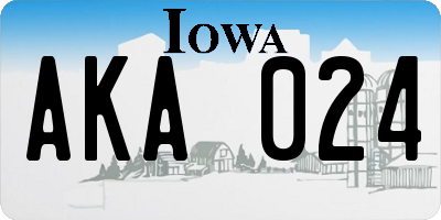 IA license plate AKA024