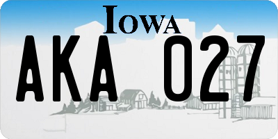 IA license plate AKA027