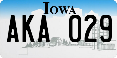 IA license plate AKA029