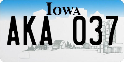IA license plate AKA037