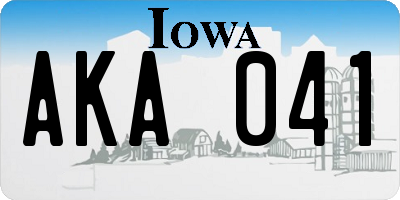 IA license plate AKA041