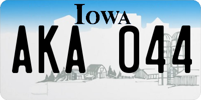 IA license plate AKA044