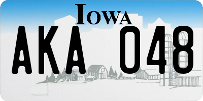 IA license plate AKA048